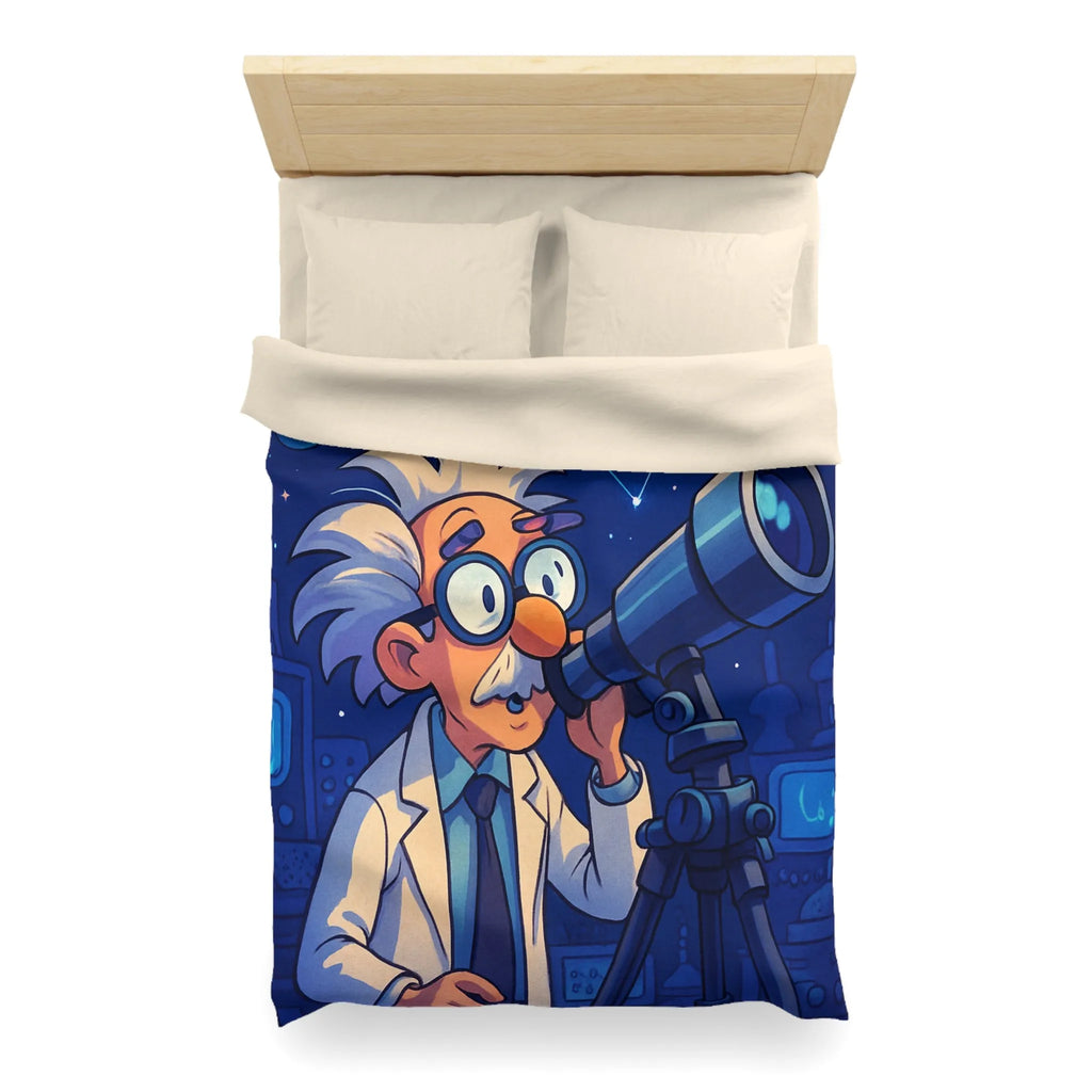 Housse de Couette Enseignant Passionné Astronomie Télescope Étoiles Planètes Enfants Chambre Décorative