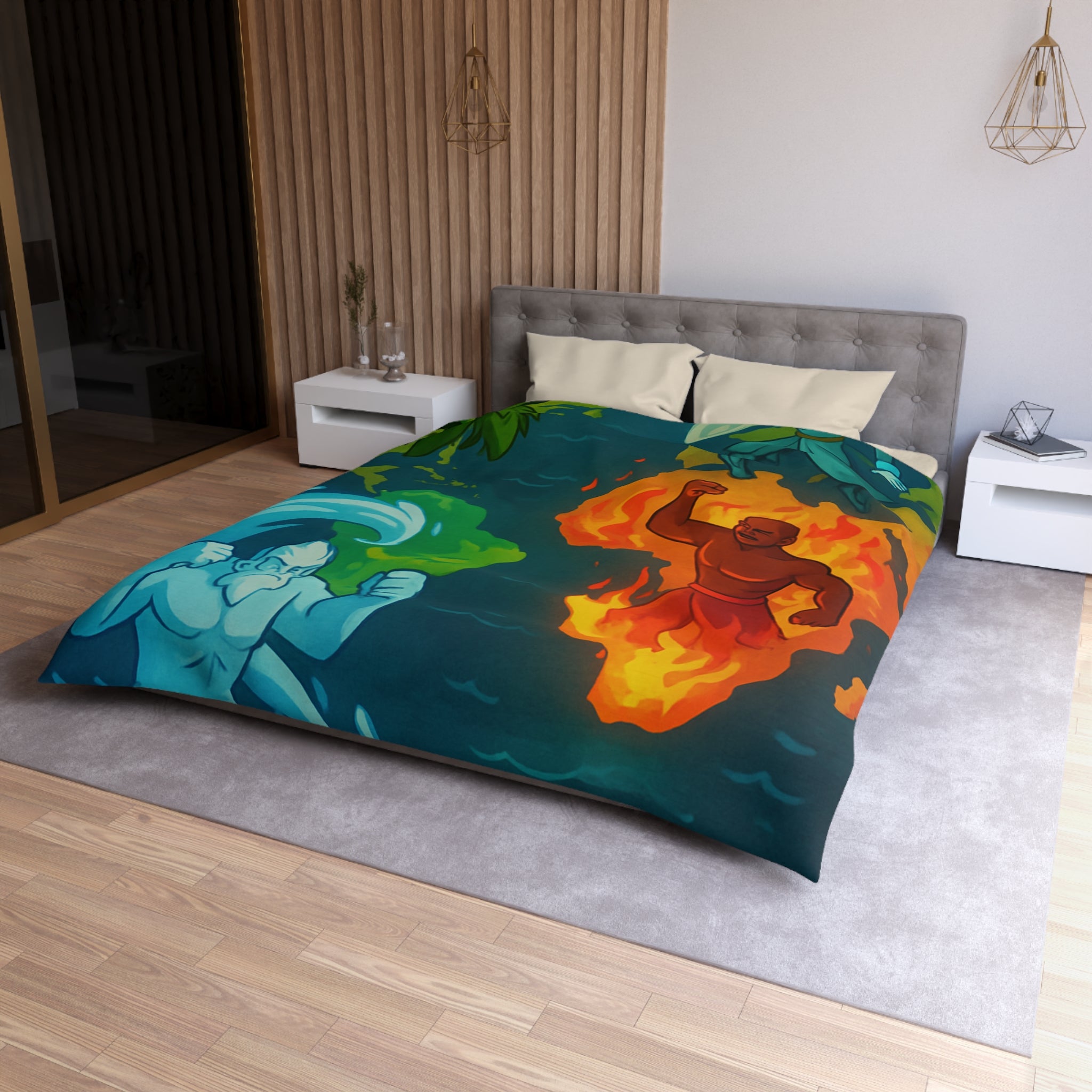 Housse de Couette Microfibre Création Artistique Moderne Design Exclusif Décoration Chambre