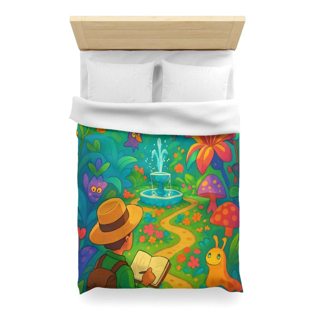 Housse de couette colorée avec sentier magique et créatures de forêt enchantée