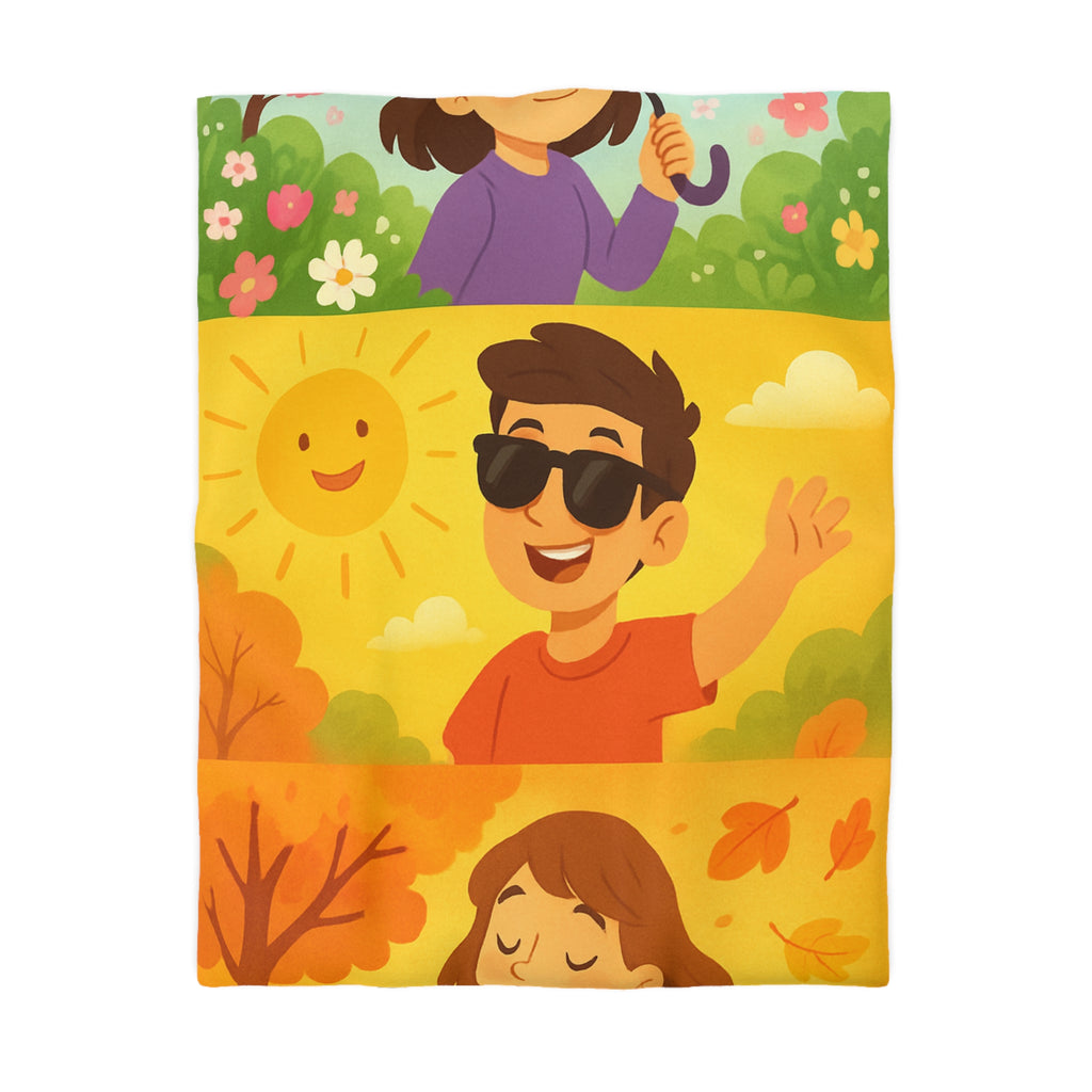 Housse de Couette Microfibre Design Artistique Moderne Décoration Chambre Confort Premium