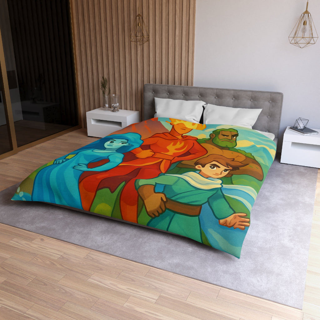 Quatre Éléments Épiques Orneront Votre Housse de Couette Colorée et Inspirante