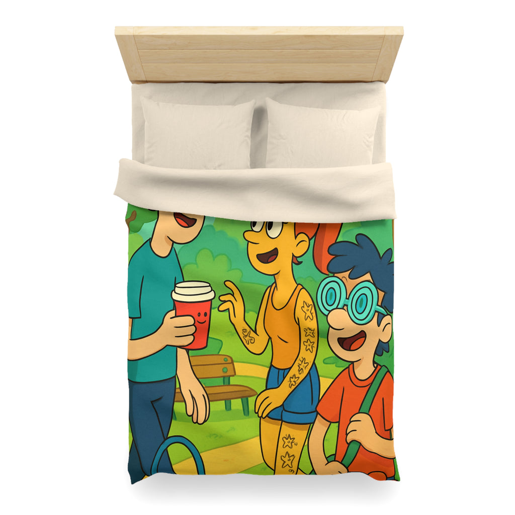 Housse de Couette Microfibre Illustration Unique Design Moderne Décoration Intérieure Raffinée