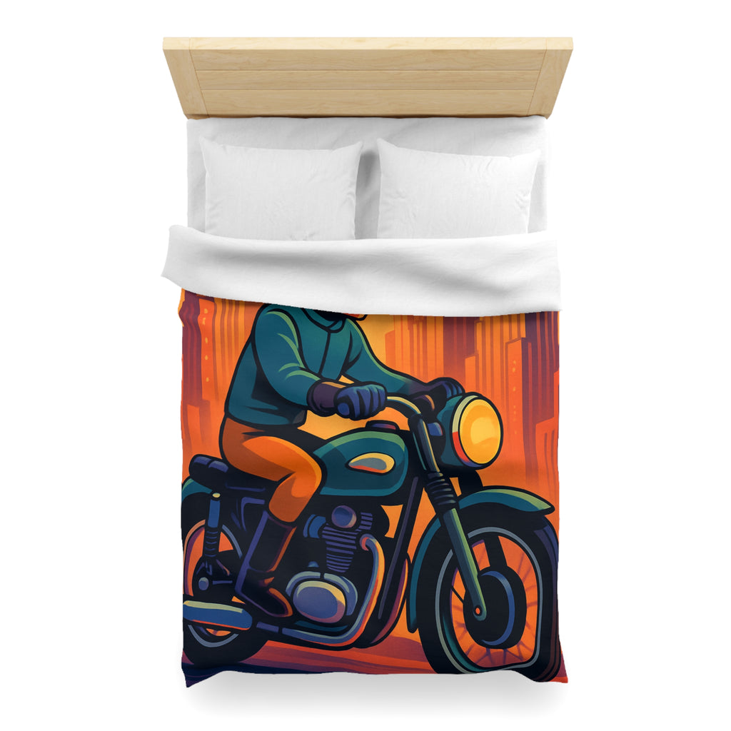 Housse de couette moto rétro vintage pour chambre style urbain moderne et audacieux