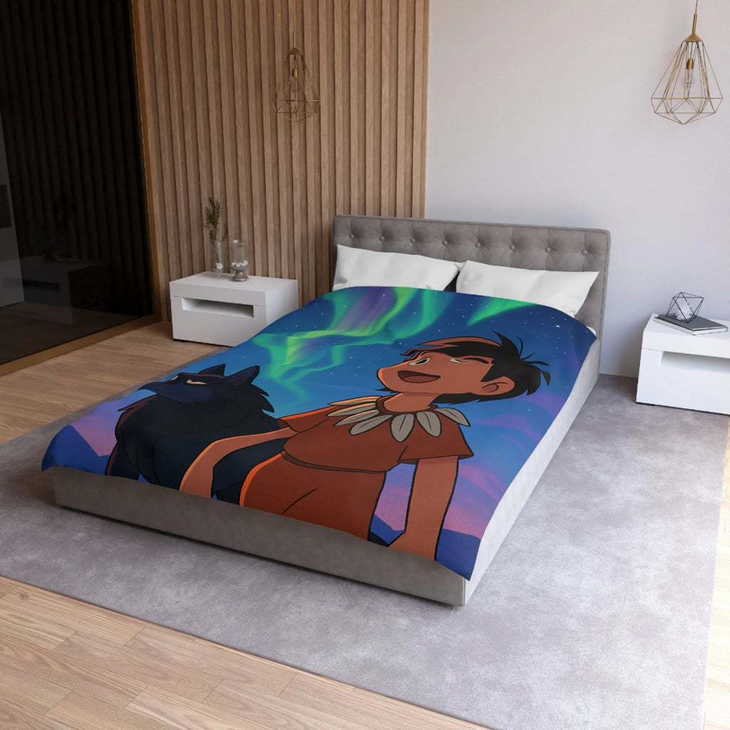 Housse de Couette Microfibre Art Graphique Contemporain Style Décoratif Chambre Tendance