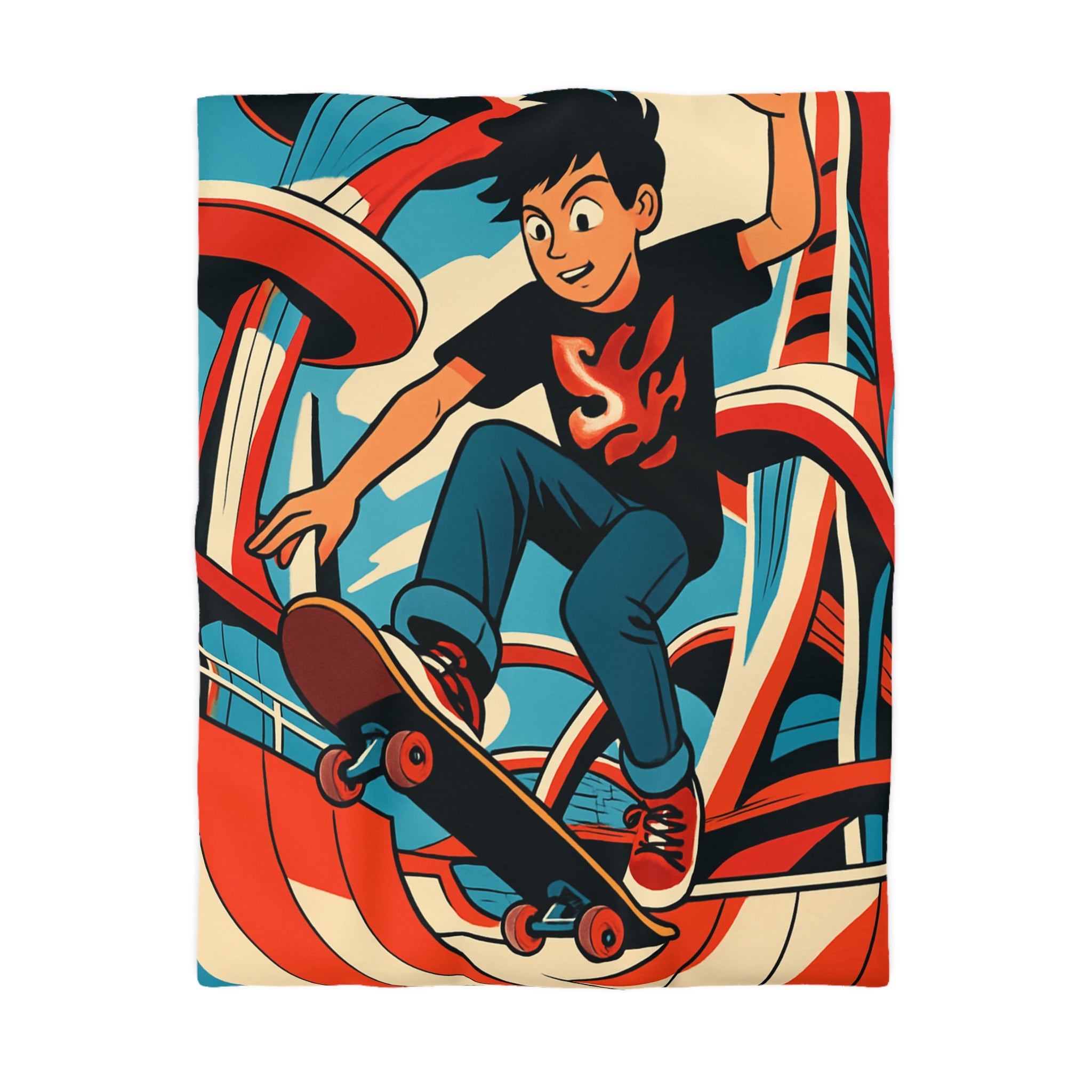 Housse de Couette Microfibre Motif Créatif Original Style Contemporain Chambre Élégante