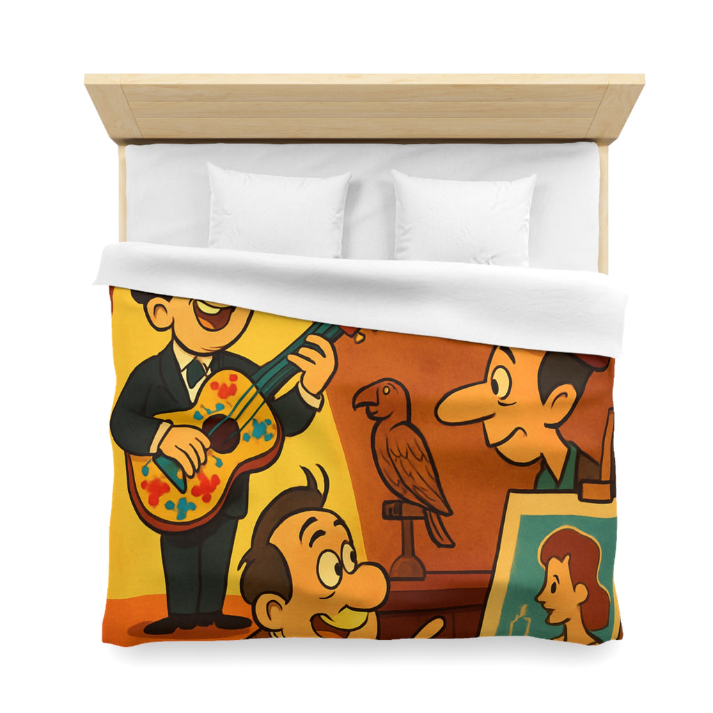 Housse de Couette Microfibre Illustration Unique Design Moderne Décoration Intérieure Raffinée