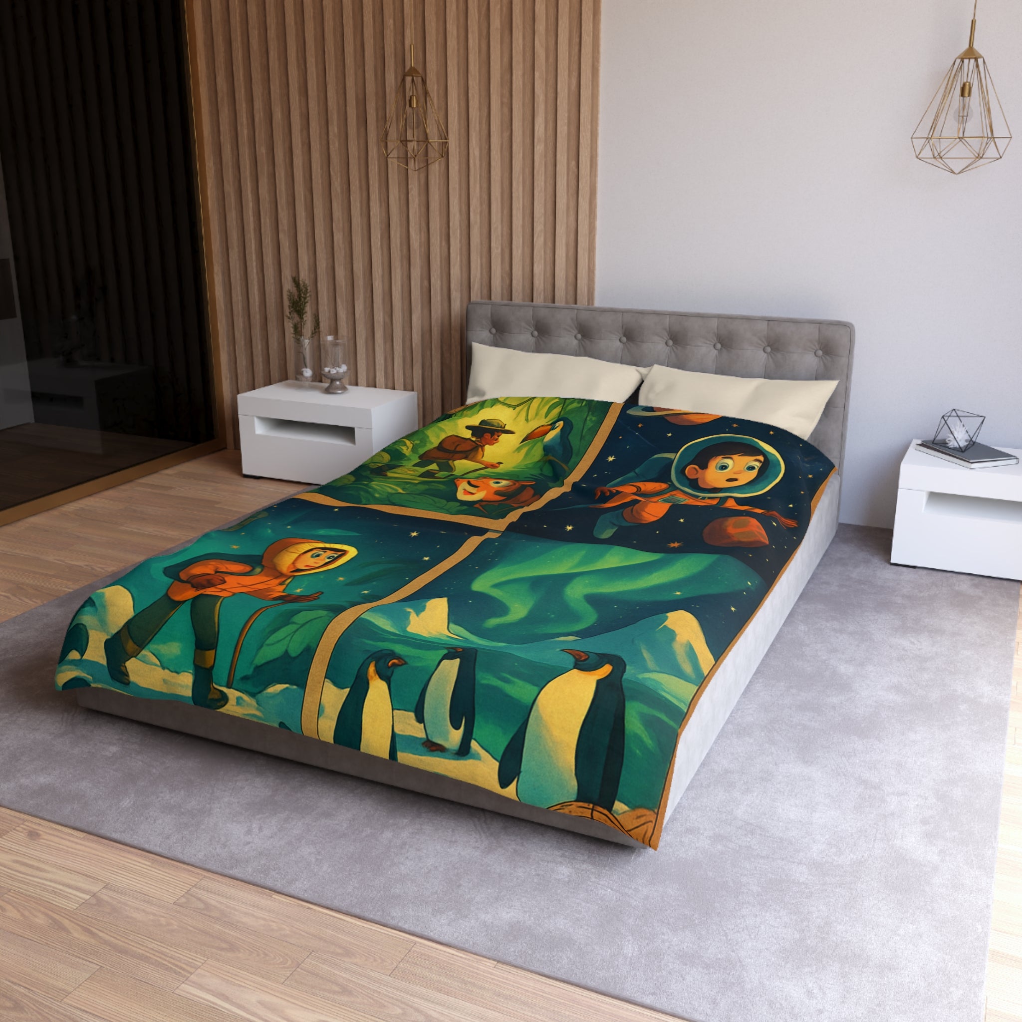 Housse de Couette Microfibre Création Artistique Moderne Design Exclusif Décoration Chambre