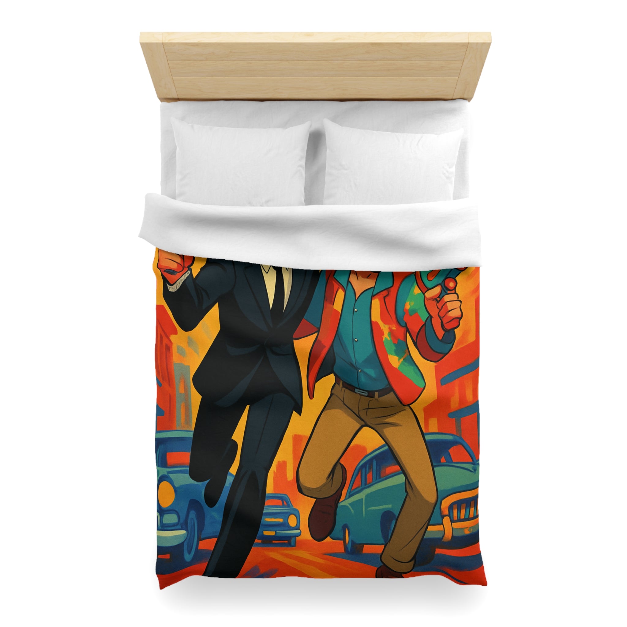 Housse de Couette Microfibre Illustration Unique Design Moderne Décoration Intérieure Raffinée