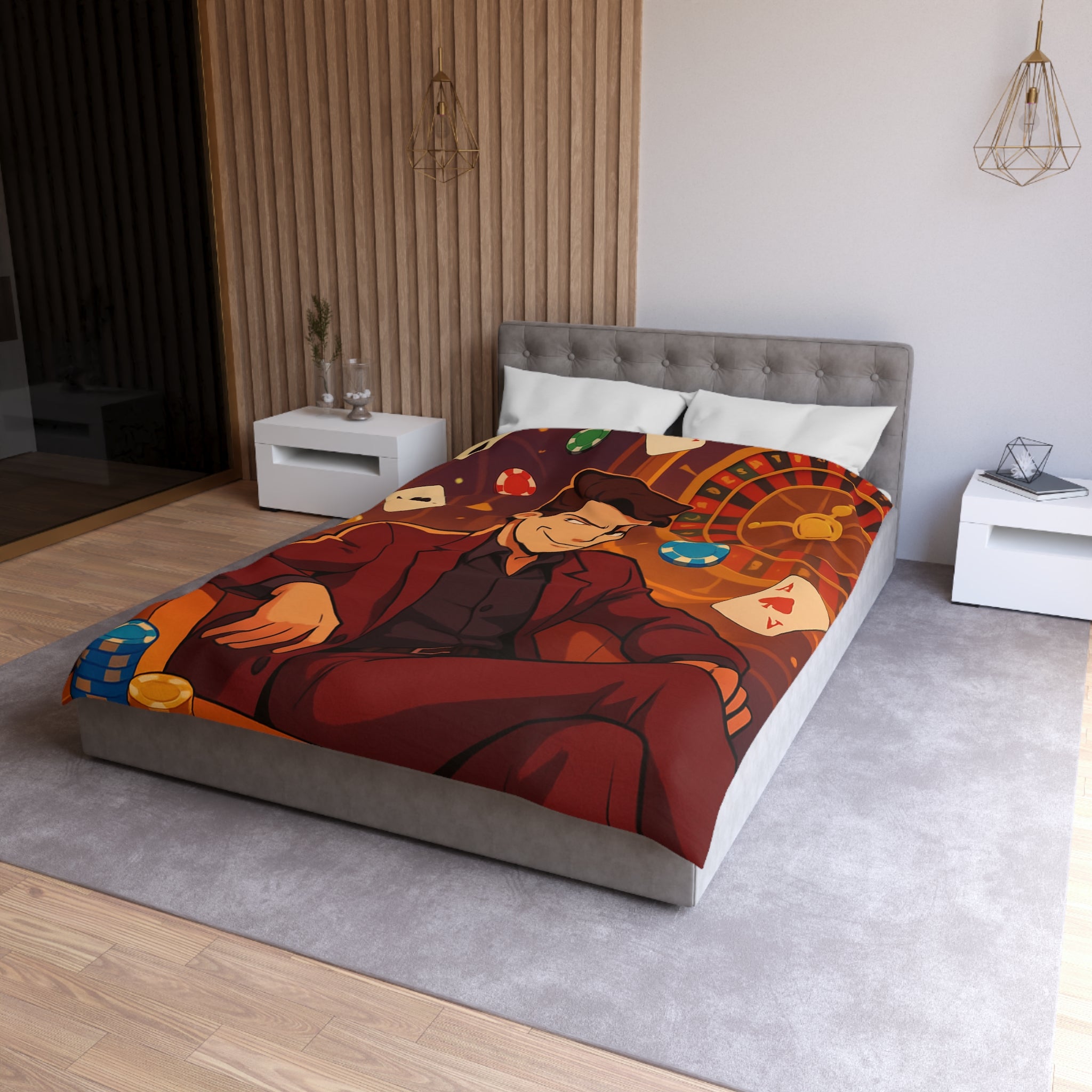 Housse de Couette Microfibre Motif Créatif Original Style Contemporain Chambre Élégante