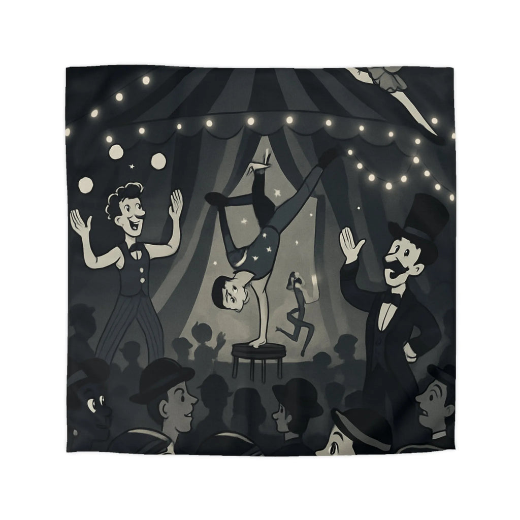 Cirque Rétro Magique: Artistes and Acrobates Vintages sous Chapiteau Illustre Nuit Étoilée