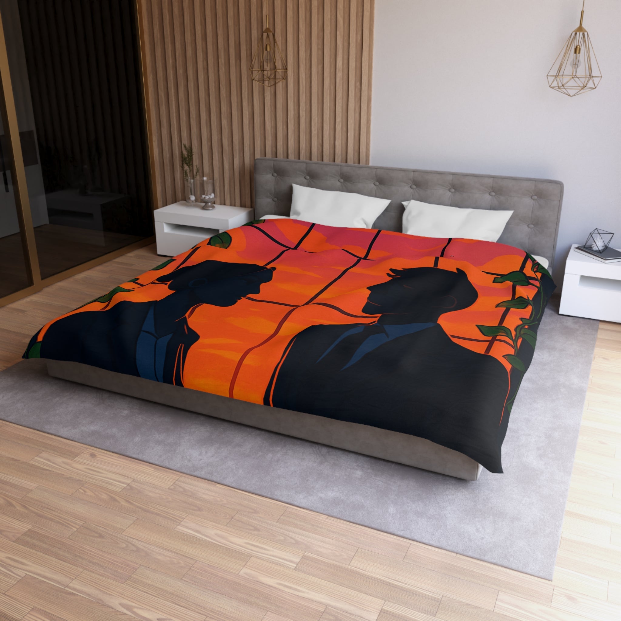 Housse de Couette Microfibre Design Artistique Moderne Décoration Chambre Confort Premium