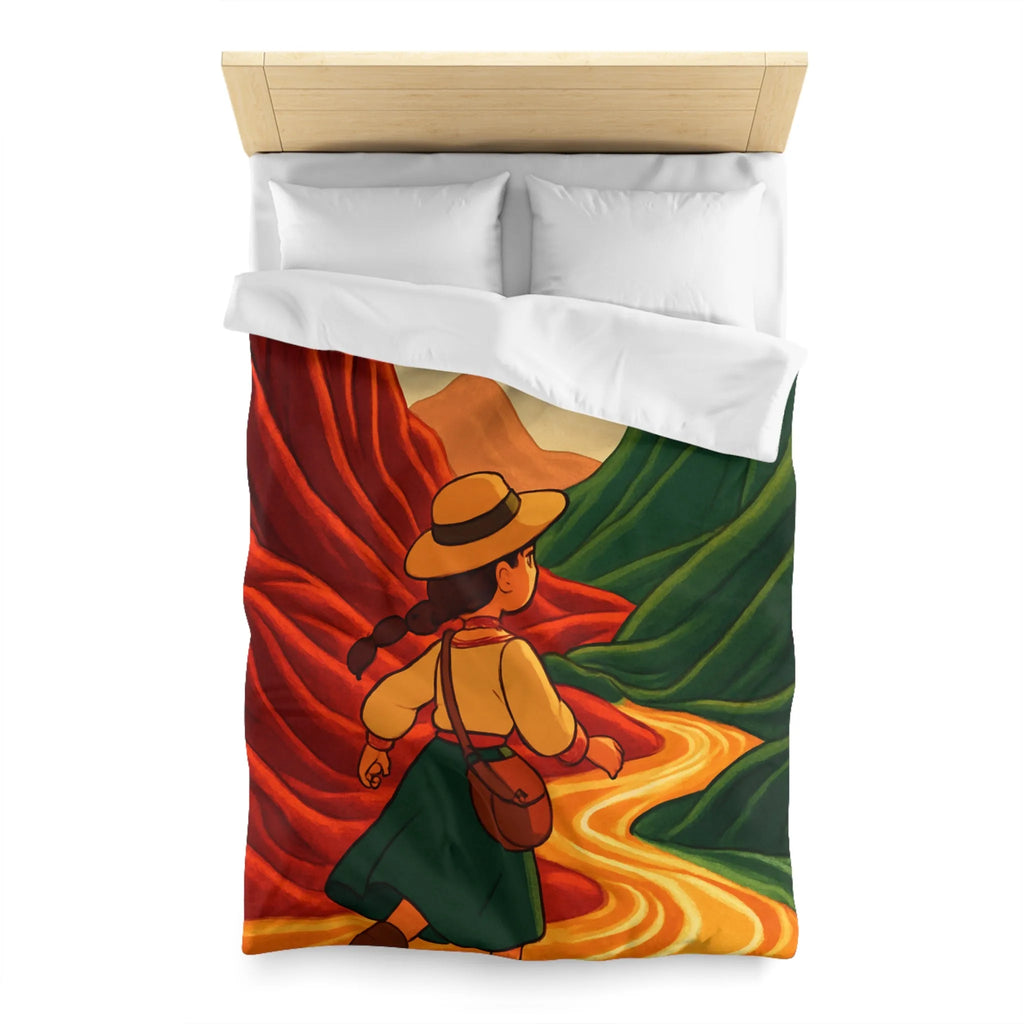 Housse de Couette Microfibre Art Graphique Contemporain Style Décoratif Chambre Tendance