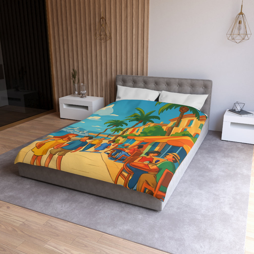 Housse de Couette Microfibre Illustration Unique Design Moderne Décoration Intérieure Raffinée