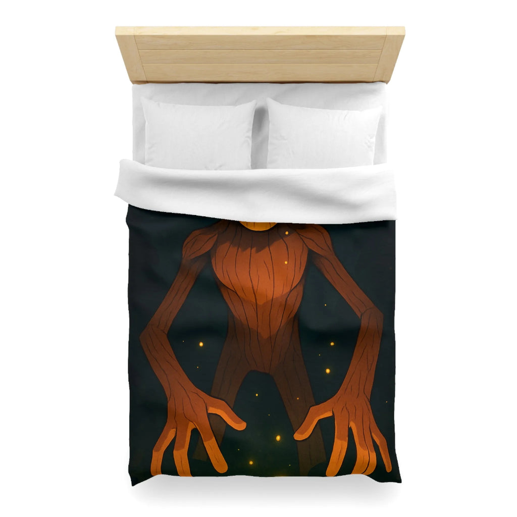 Chambre imaginative avec housse de couette créature mystique enchantée dans forêt lumineuse