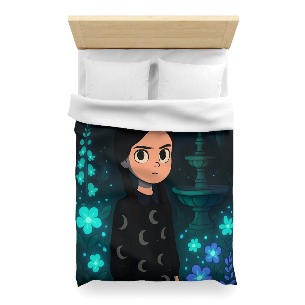 Housse de Couette Enfantine avec Motif Lune et Fleurs naturellement Nocture