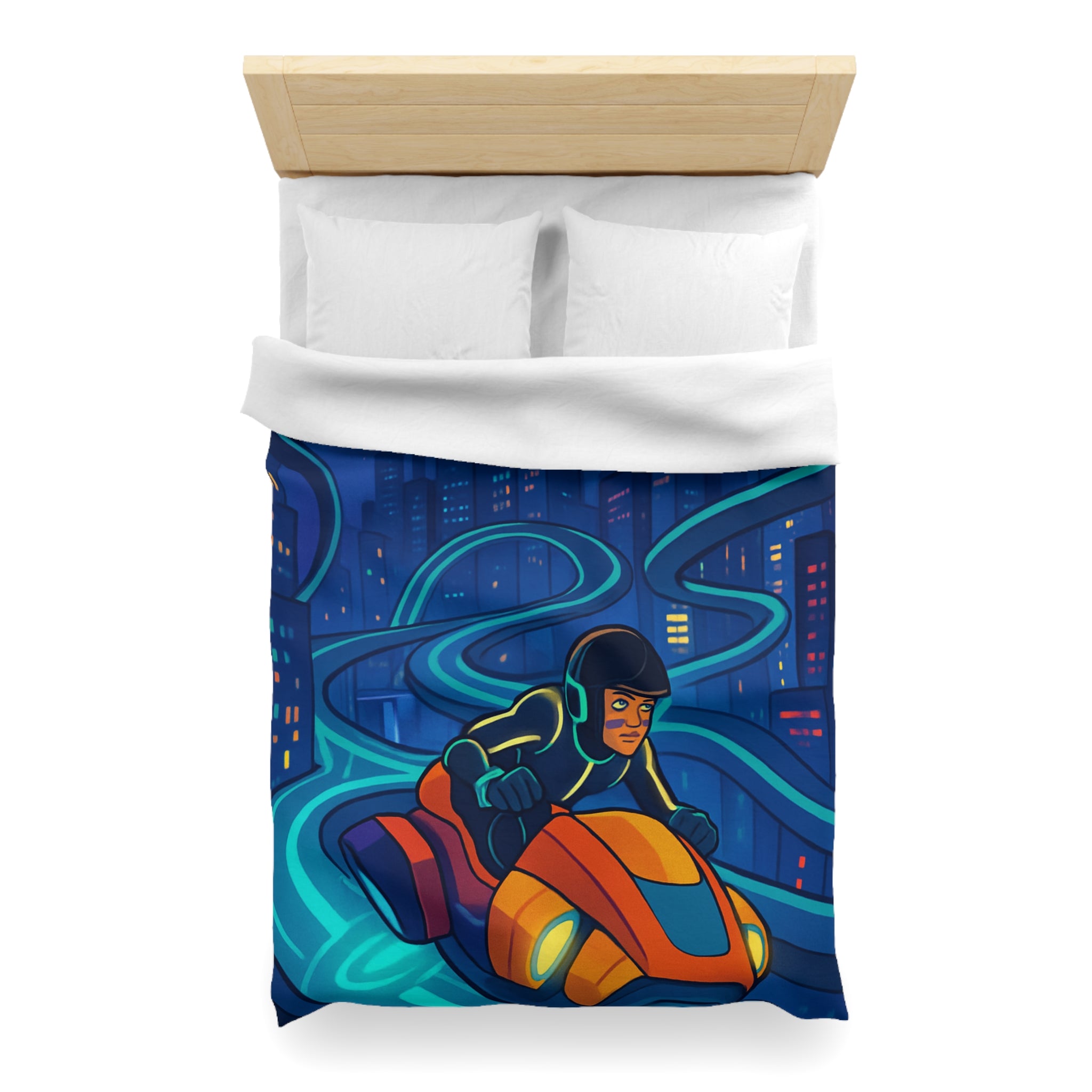 Housse de Couette Microfibre Design Artistique Moderne Décoration Chambre Confort Doux Qualité Premium