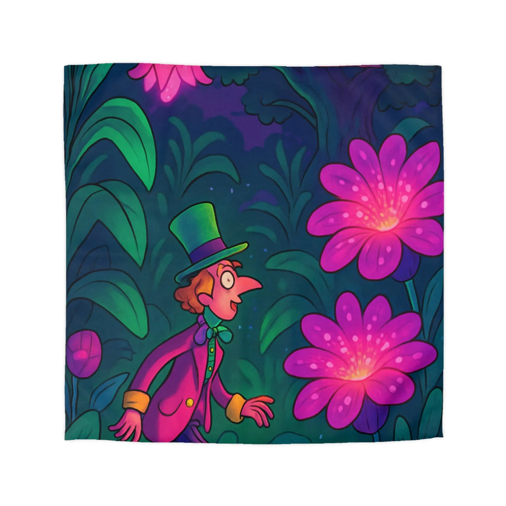 Enchantement féerique : Housse de couette avec paysage nocturne et personnage mystérieux