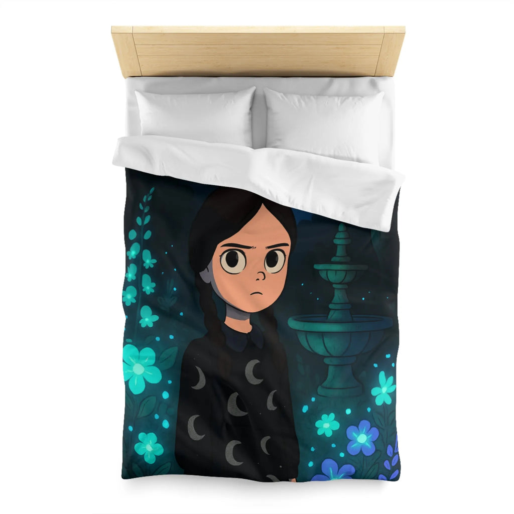 Housse de Couette Enfantine avec Motif Lune et Fleurs naturellement Nocture