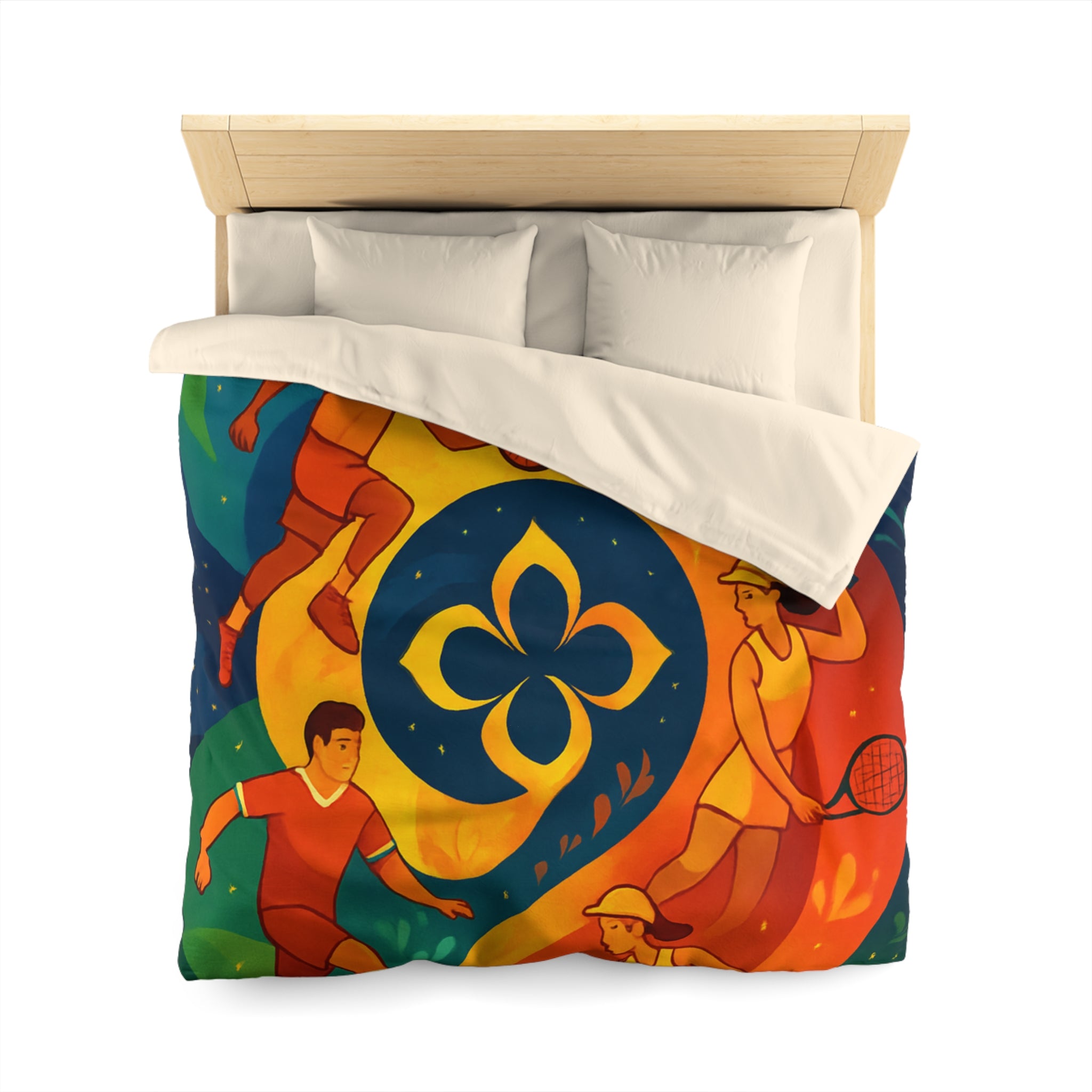 Housse de Couette Microfibre Illustration Unique Design Moderne Décoration Intérieure Raffinée