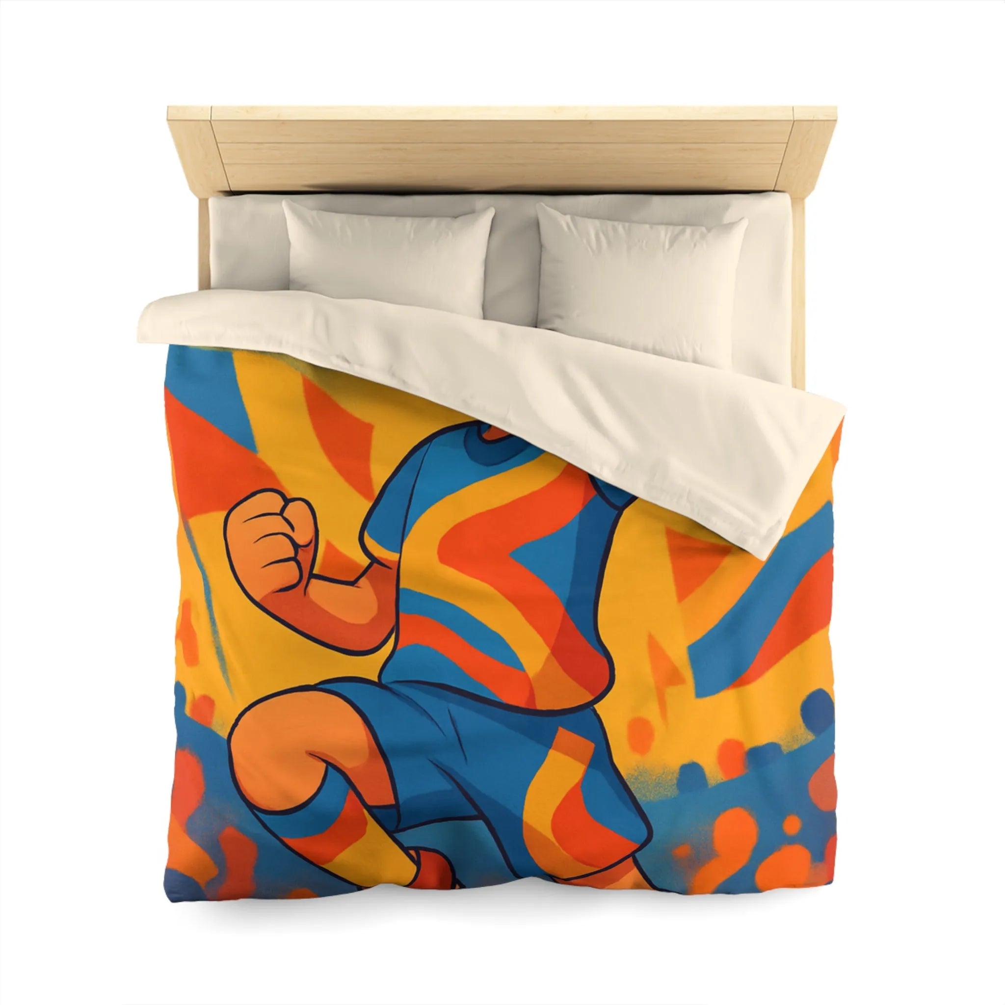 Housse de Couette Dynamique Enfant Football Motif Coloré Supporters Joie Match Gagnant