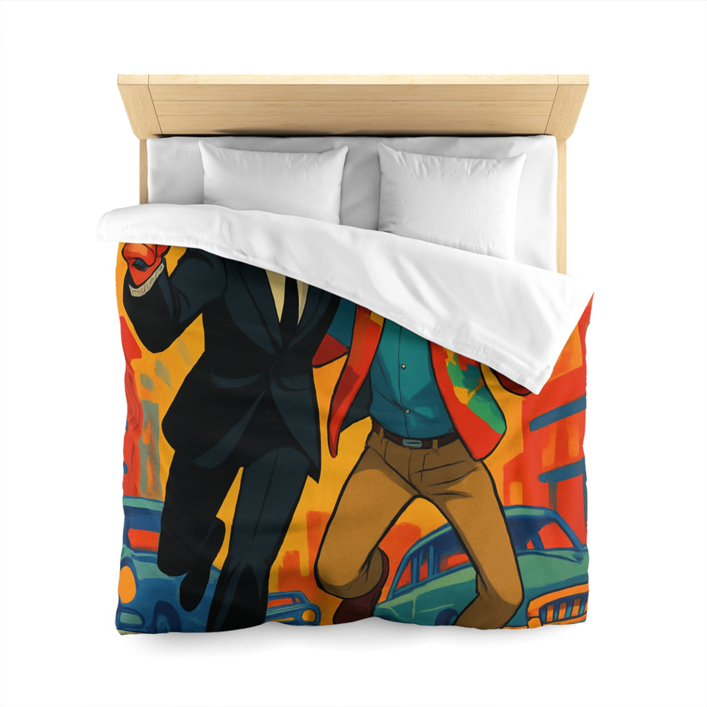 Housse de Couette Microfibre Illustration Unique Design Moderne Décoration Intérieure Raffinée