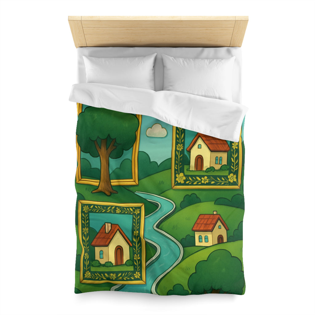 Housse de Couette Microfibre Design Artistique Moderne Décoration Chambre Confort Premium