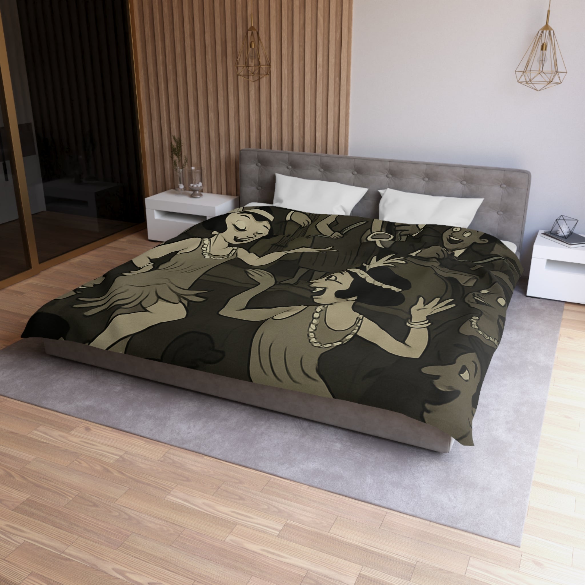 Housse de Couette Microfibre Design Artistique Moderne Décoration Chambre Confort Premium