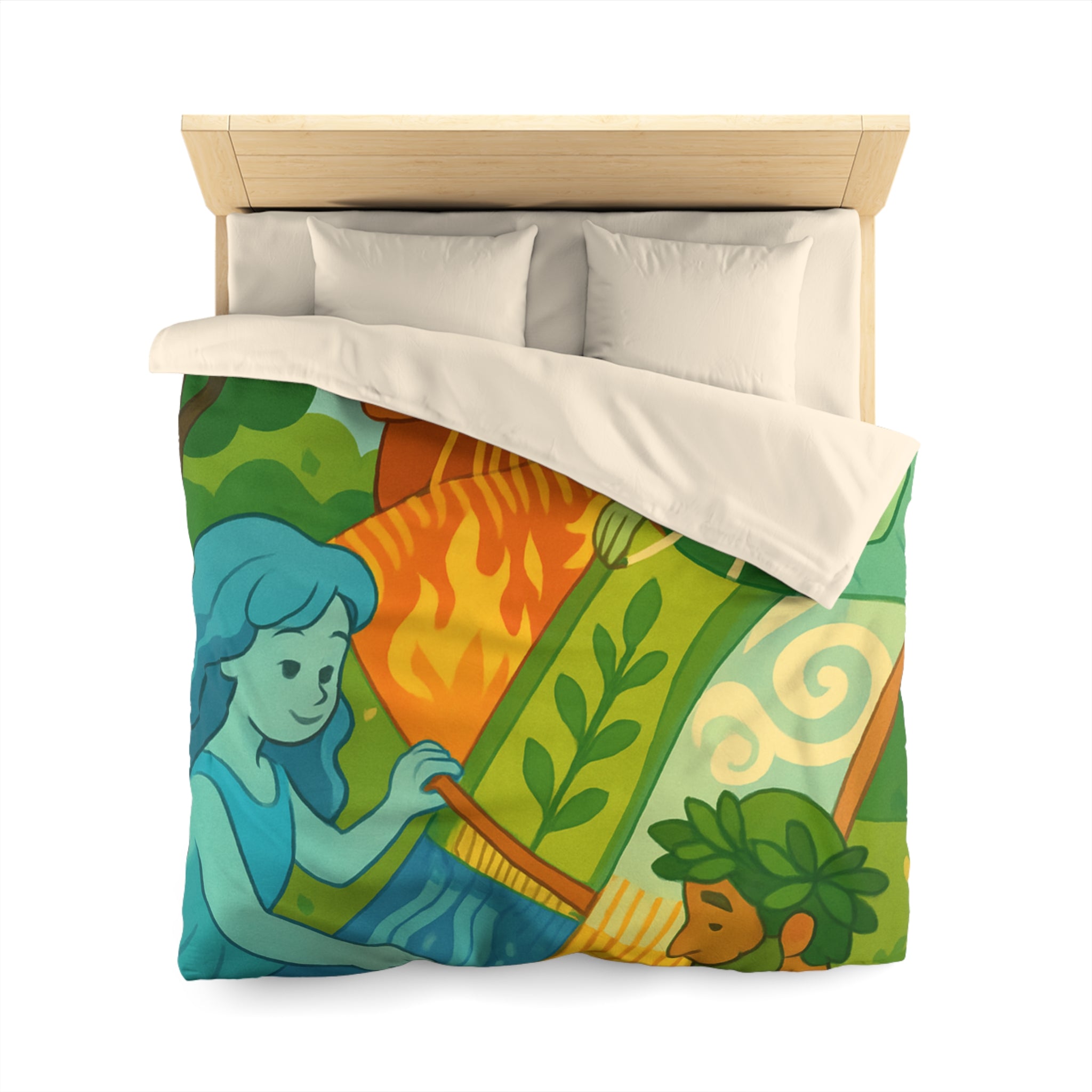 Housse de Couette Microfibre Design Artistique Moderne Décoration Chambre Confort Premium