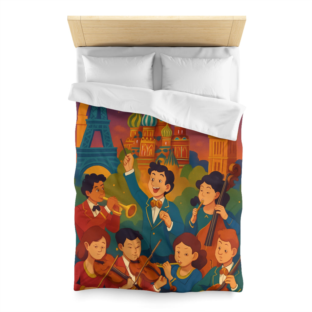 Housse de Couette Microfibre Motif Créatif Original Style Contemporain Chambre Élégante