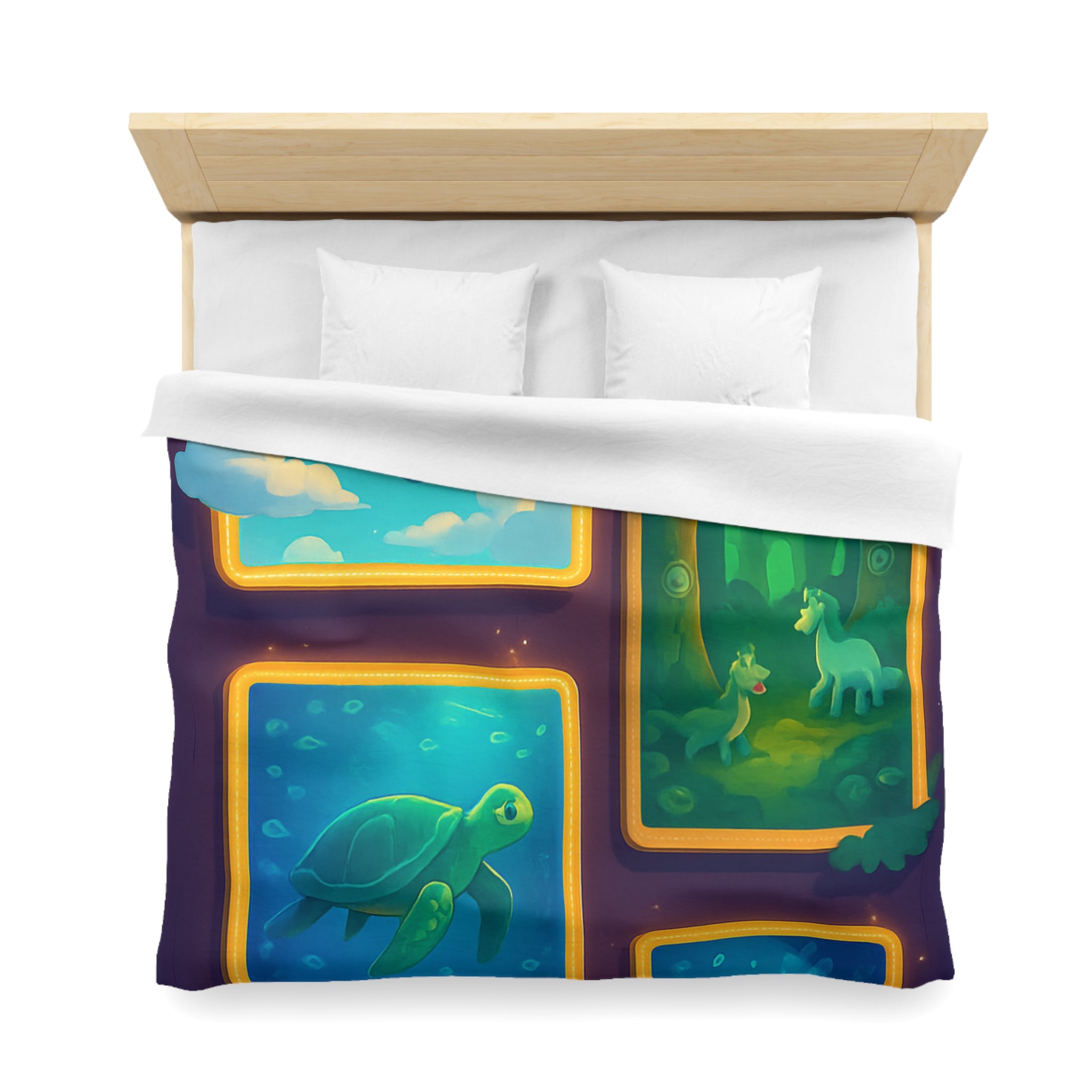 Housse de Couette Microfibre Design Artistique Moderne Décoration Chambre Confort Premium