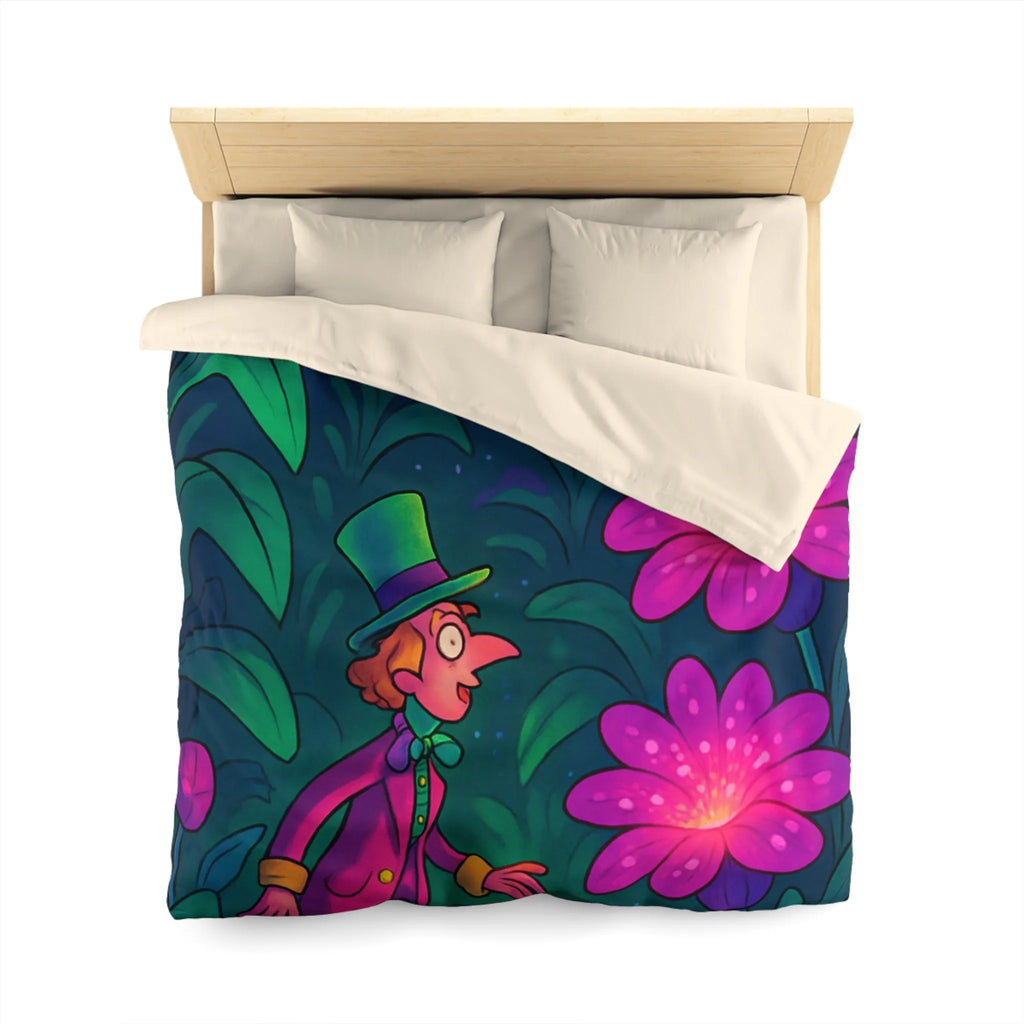 Enchantement féerique : Housse de couette avec paysage nocturne et personnage mystérieux