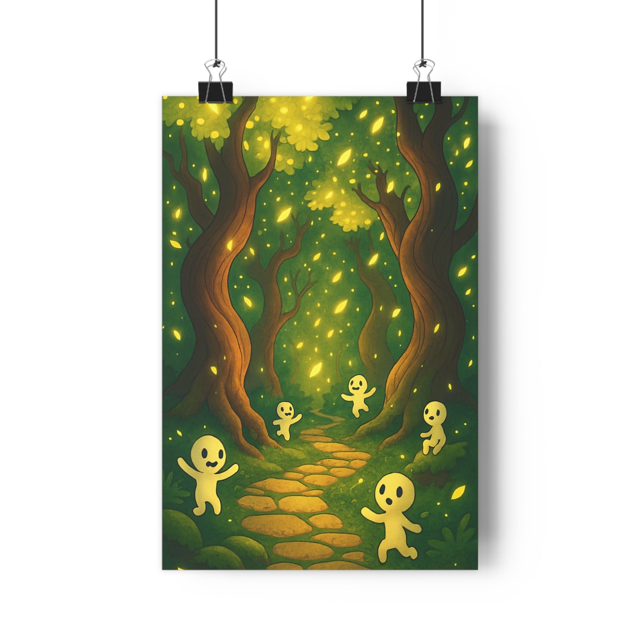 Poster décoratif cartoon pastel féerique enchanté forêt chambre enfant créatif format 30x46 lumineux qualité