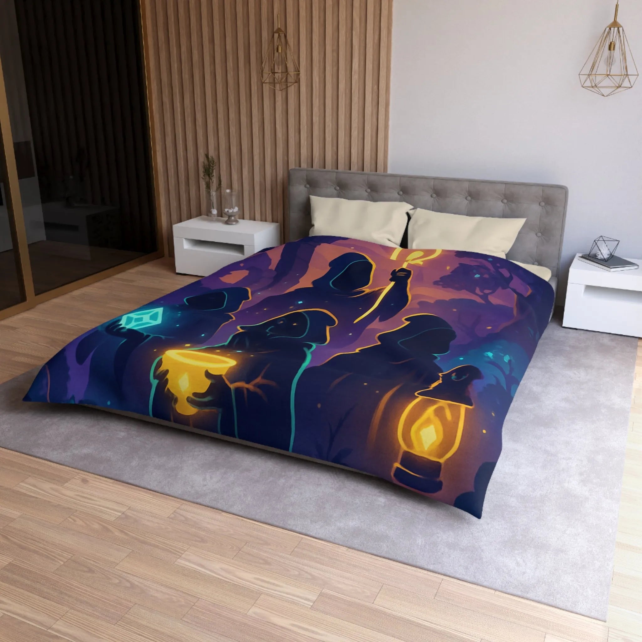 Envoûtante Housse de Couette Mystique avec Teintes Magiques et Figures Ensorcelantes