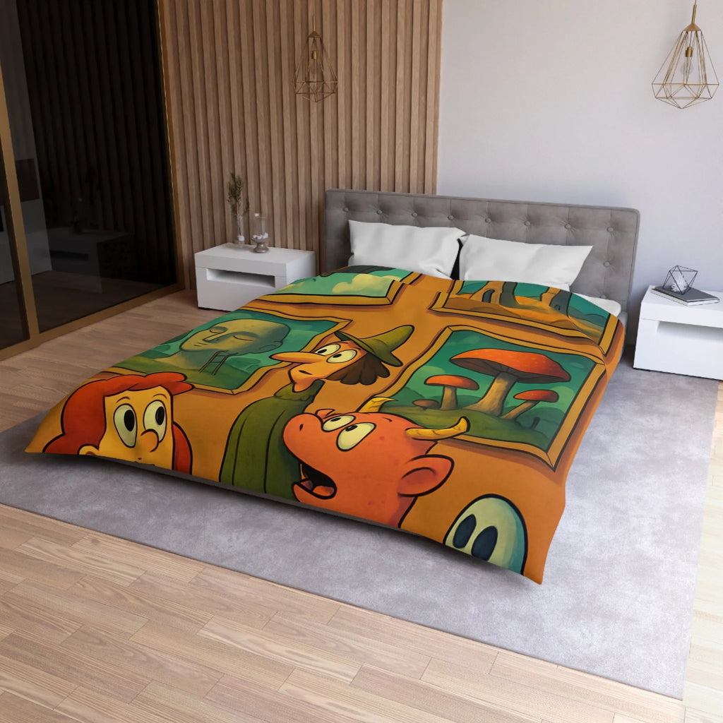 Housse de Couette Magique avec Paysages Oniriques et Personnages Enchantés pour Chambre de Rêve