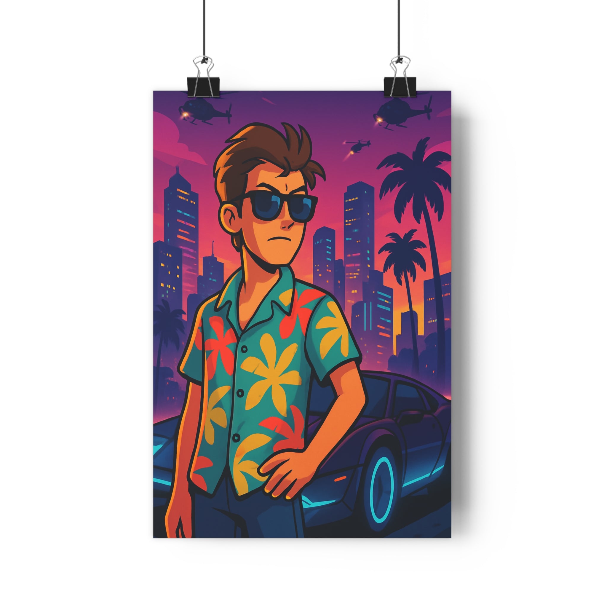 Poster décoratif aventure urbaine vibrant multicolore moderne salon chambre bureau dynamique créatif unique qualité