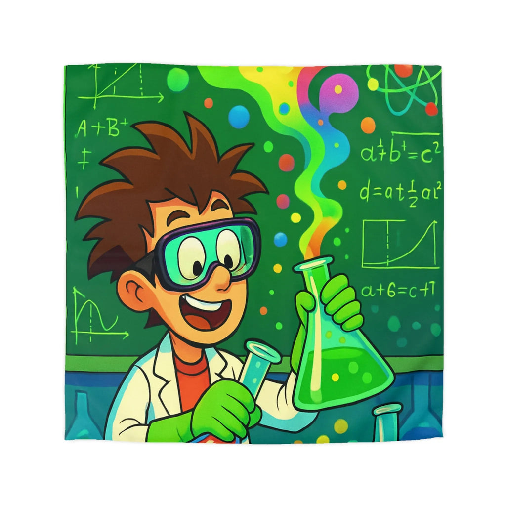 Housse de couette colorée pour enfants avec motif laboratoire scientifique amusant et éducatif