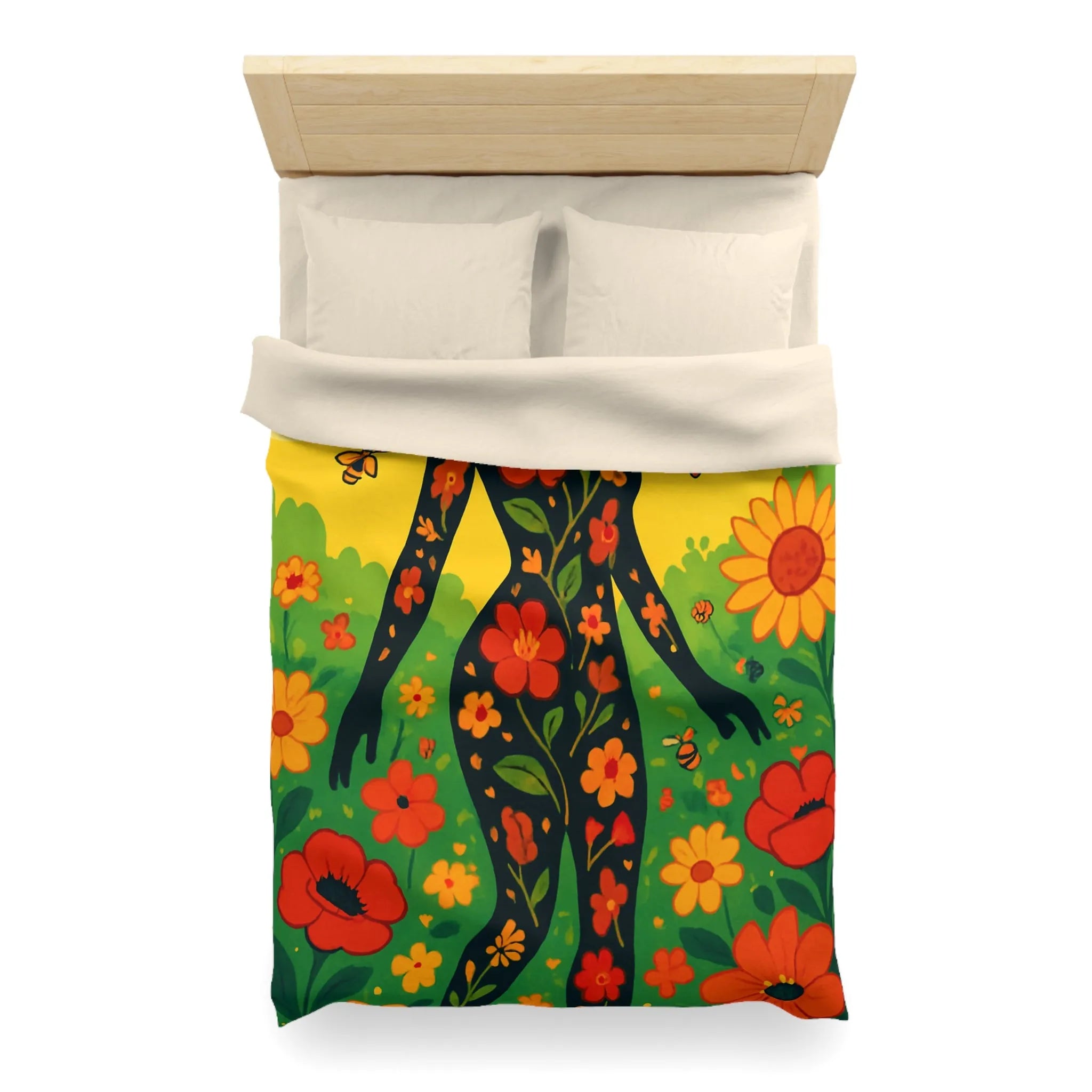 Housse de Couette Microfibre Art Graphique Contemporain Style Décoratif Chambre Tendance