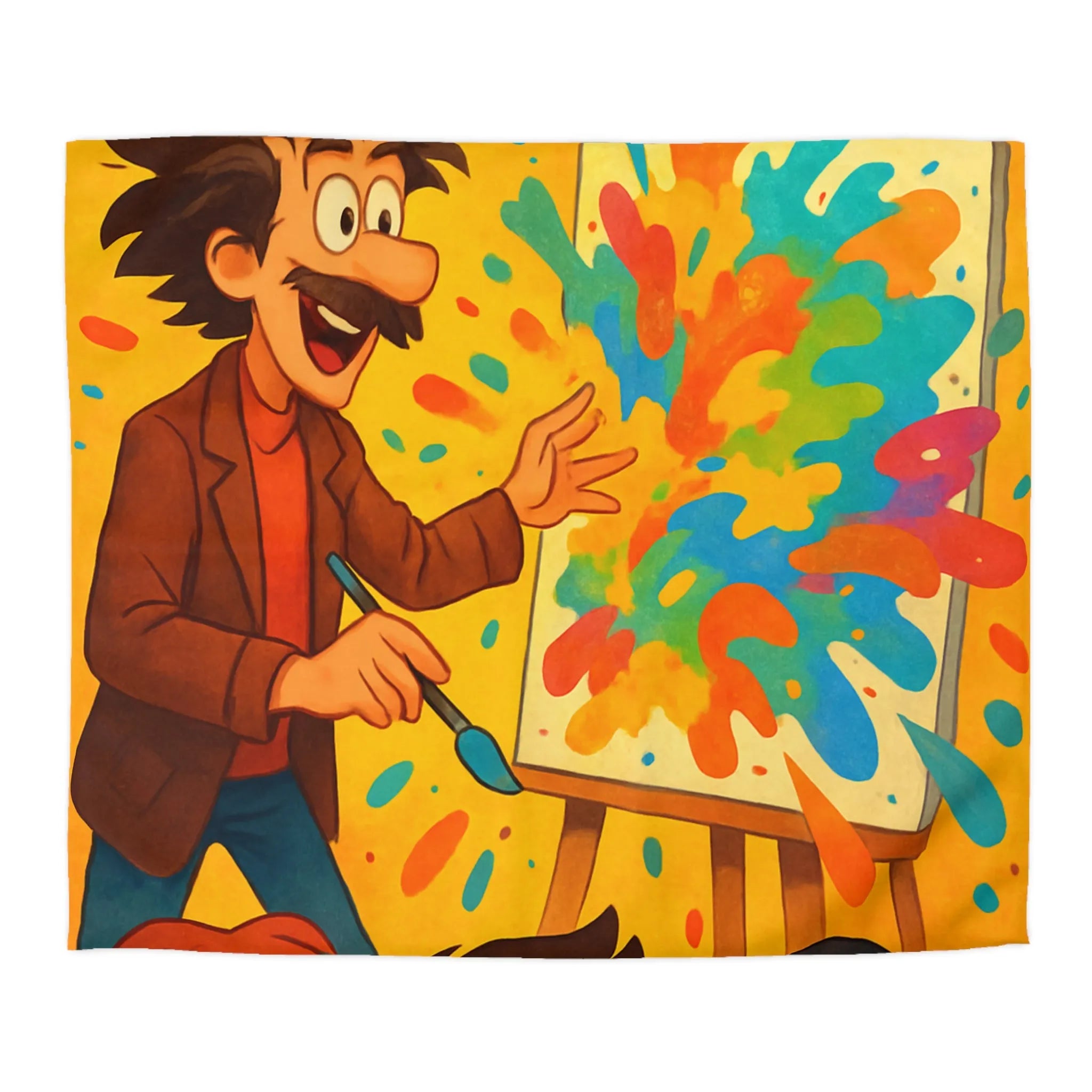 Housse de couette inspirée d'artiste créatif avec explosion de couleurs vibrantes et joyeuses