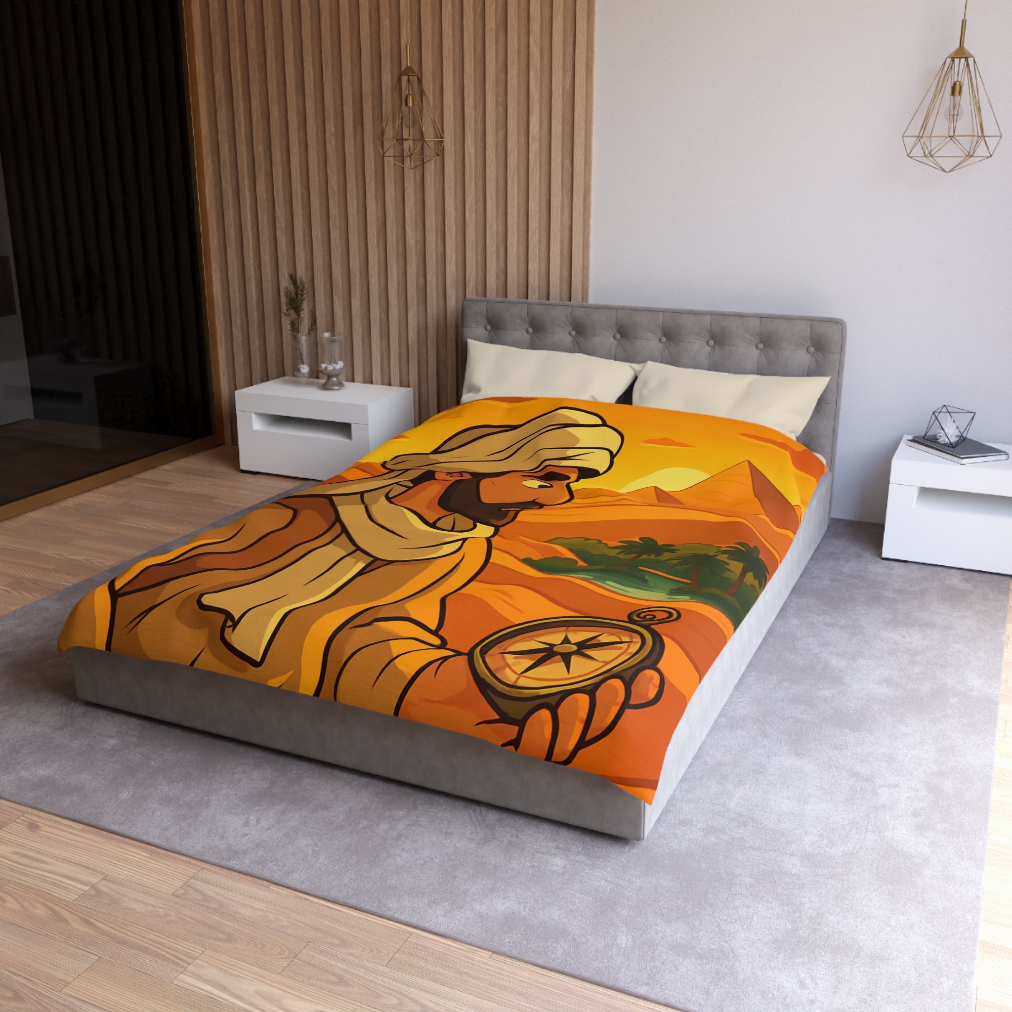 Housse de Couette Microfibre Illustration Unique Design Moderne Décoration Intérieure Raffinée