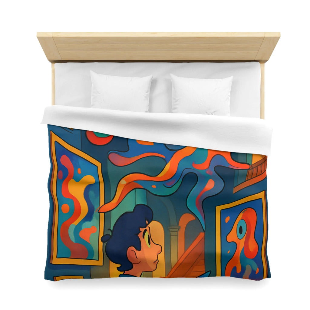 Housse de Couette Microfibre Art Graphique Contemporain Style Décoratif Chambre Tendance