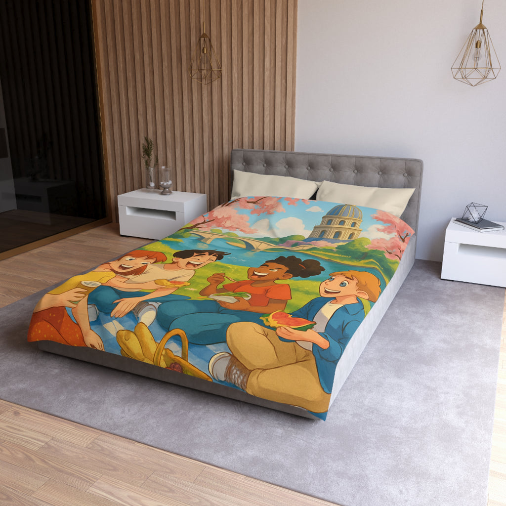 Housse de Couette Microfibre Motif Créatif Original Style Contemporain Chambre Élégante