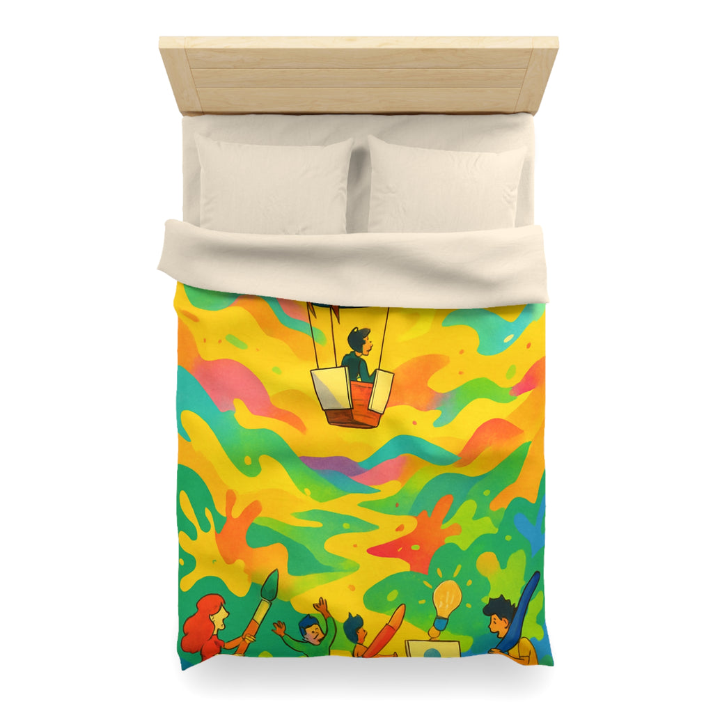 Housse de Couette Microfibre Design Artistique Moderne Décoration Chambre Confort Premium