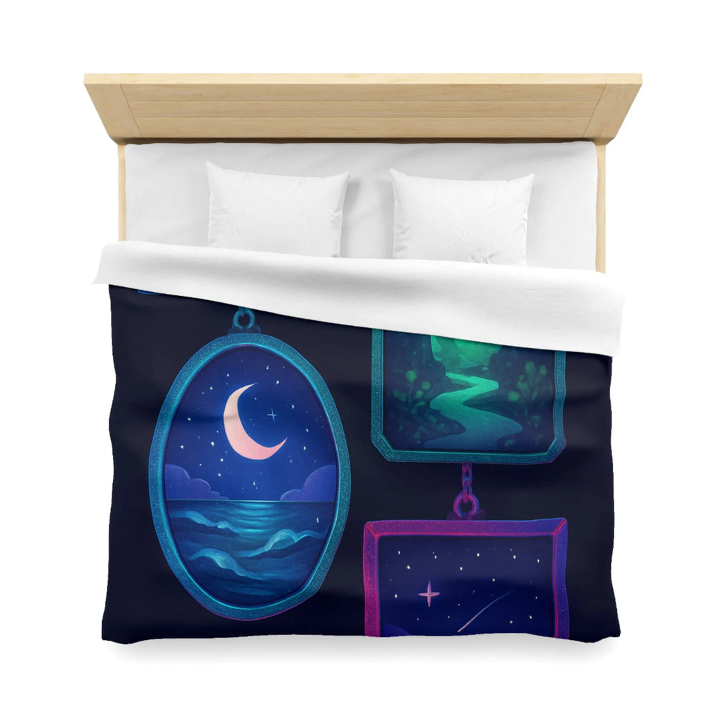 Housse de couette enchanteur avec motifs célestes et paysages rêveurs pour chambres relaxantes