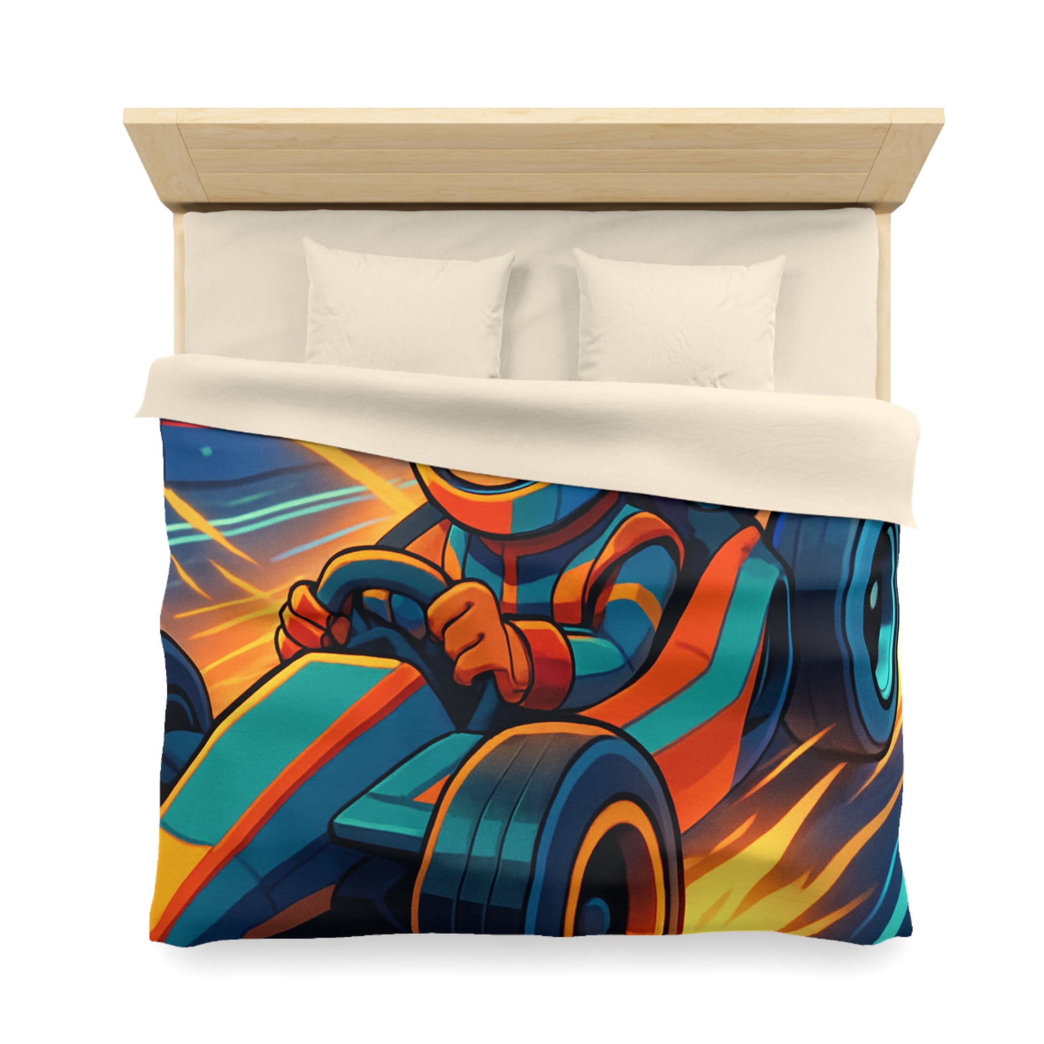 Housse de Couette Microfibre Motif Créatif Original Style Contemporain Chambre Élégante