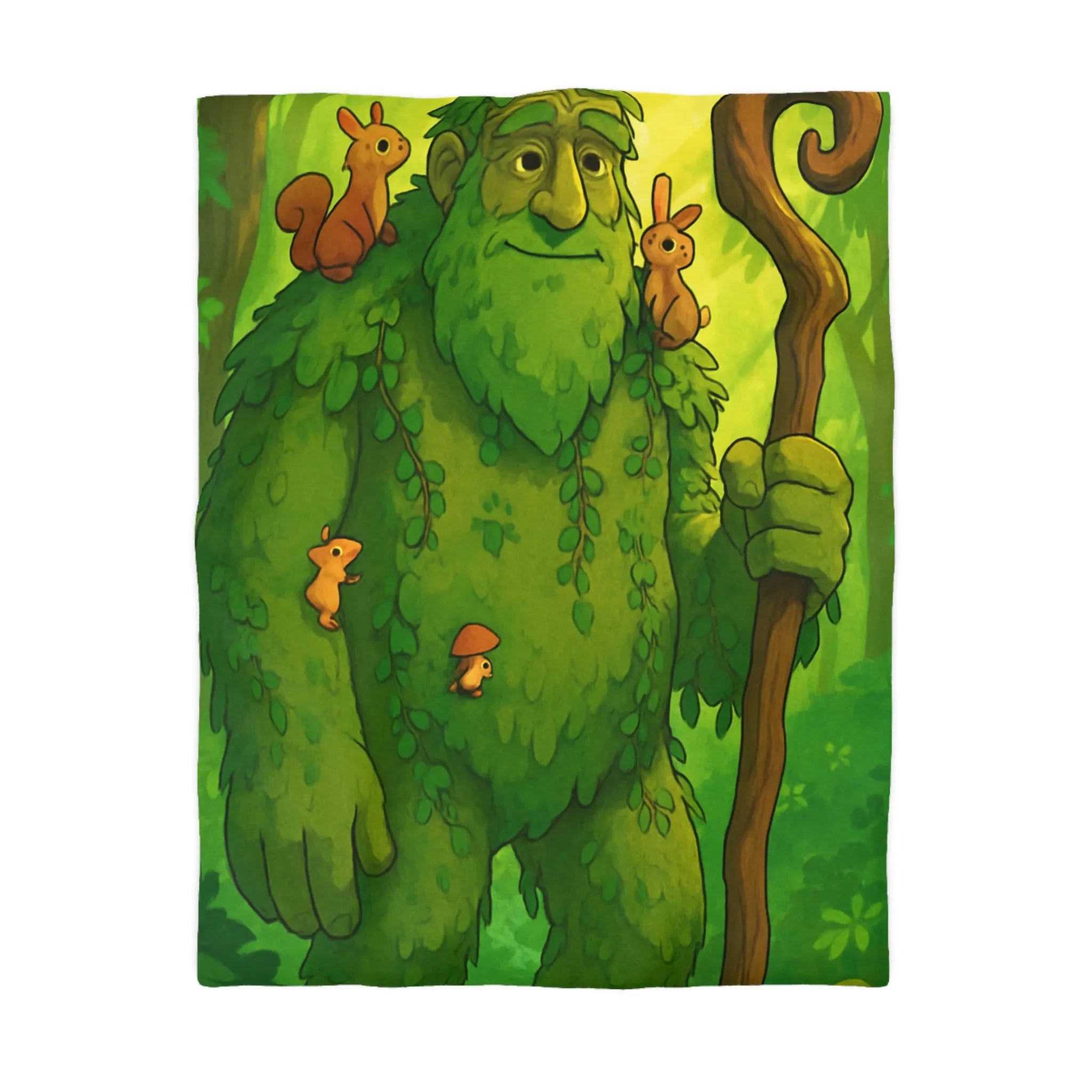 Housse de Couette Enchantée avec Géant Végétal et Forêt de Rêve pour Enfants Héritage