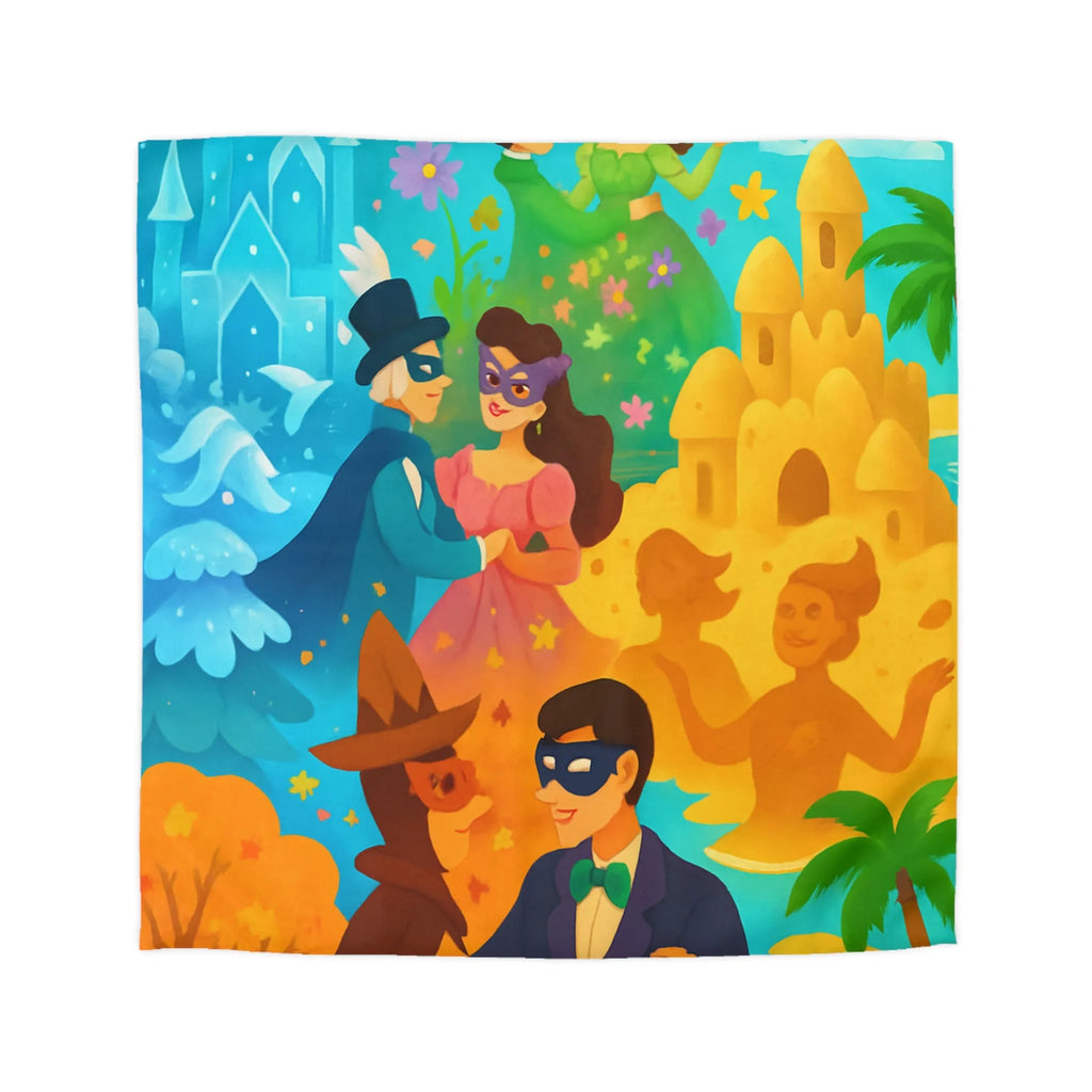 Housse de couette féerique avec papillons, fleurs et châteaux pour chambre colorée