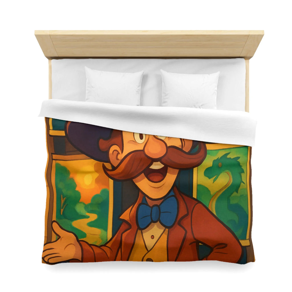 Housse de couette magique avec illustrations enchantées de créatures fantaisistes et personnages mystiques