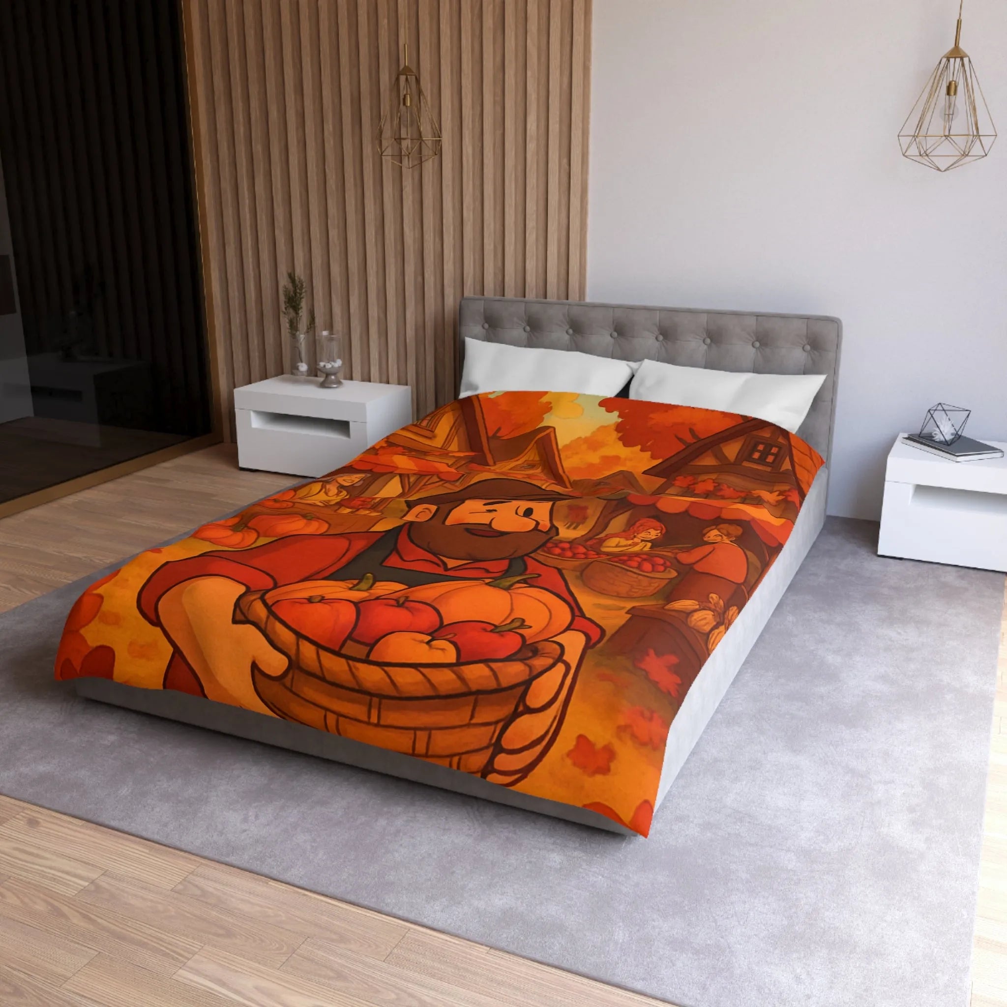 Housse de Couette Microfibre Art Graphique Contemporain Style Décoratif Chambre Tendance