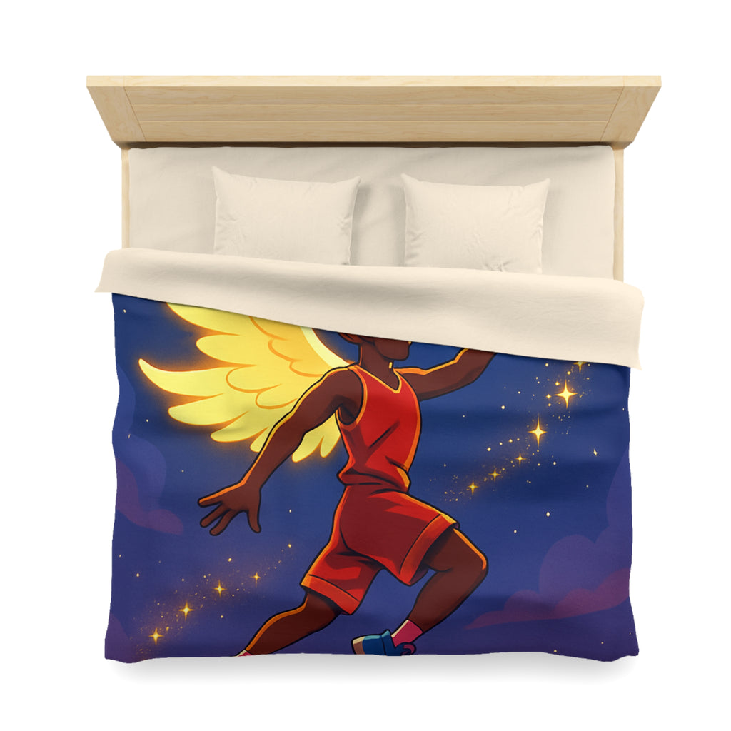 Housse de Couette Unique Baskets d'Ange Volant au Clair de Lune Étoilé