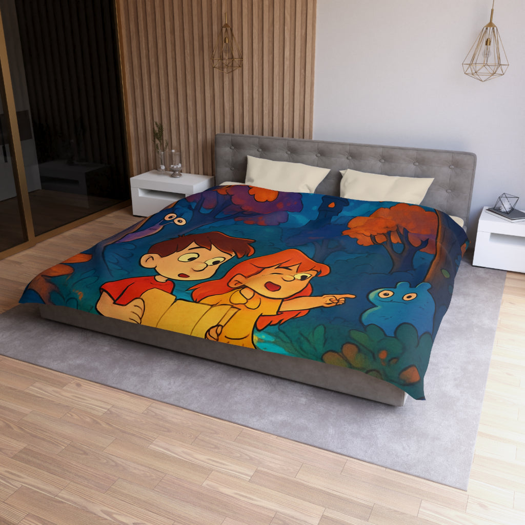 Housse de Couette Microfibre Illustration Unique Design Moderne Décoration Intérieure Raffinée